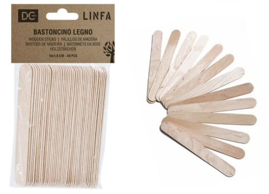 DC CASA BASTONCINO LEGNO 15X1.8CM 40PZ