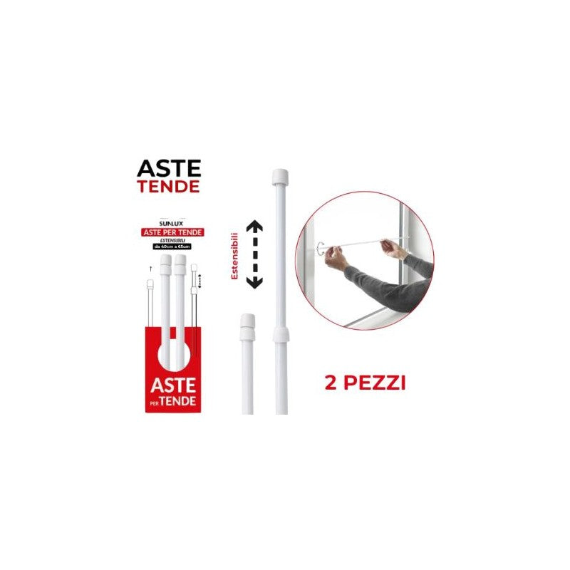 ASTE TENDE PLAST. C/ PUNTA A MOLLA 2PCS D. 8MM 40CM