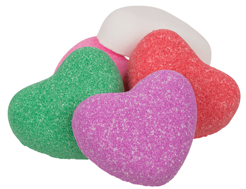 BOMBA DA BAGNO FRIZZANTE CUORE CA. 150G 5 COLORI ASS. 12