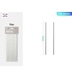 CANNUCCIA METALLIZZATA ARGENTO 19.7CM 25PZ