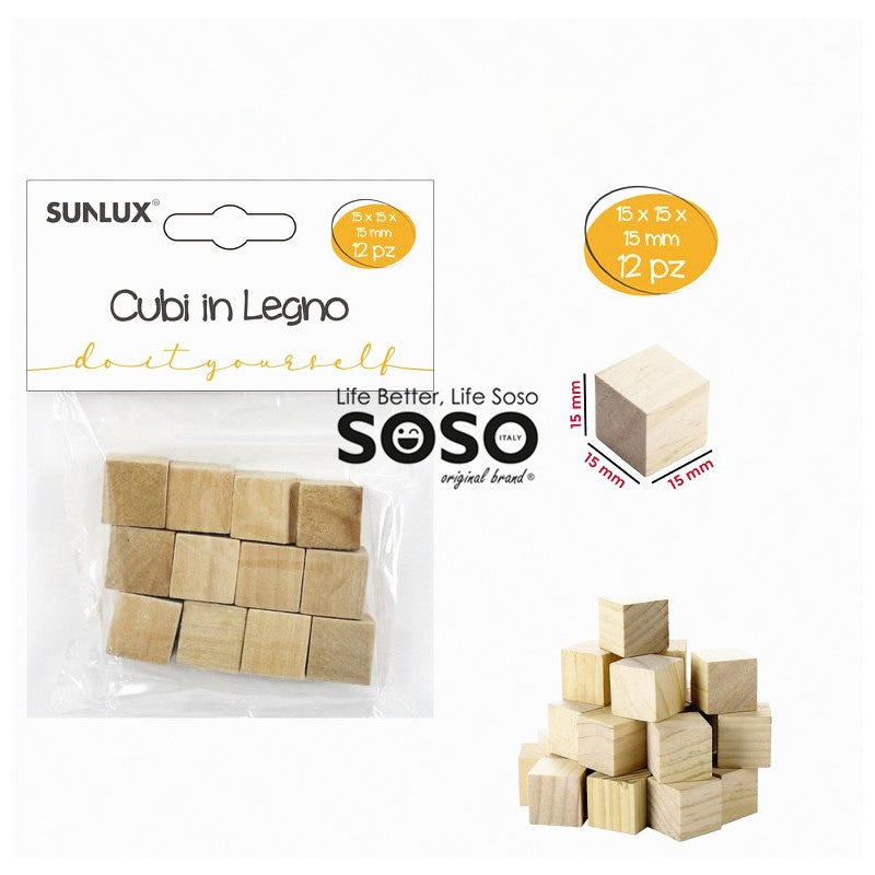 CUBI IN LEGNO 15*15*15MM 12PCS