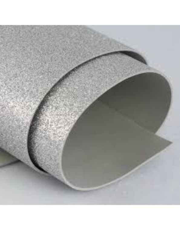 GOMMA CREPLA GLITTER ARGENTO 40X60