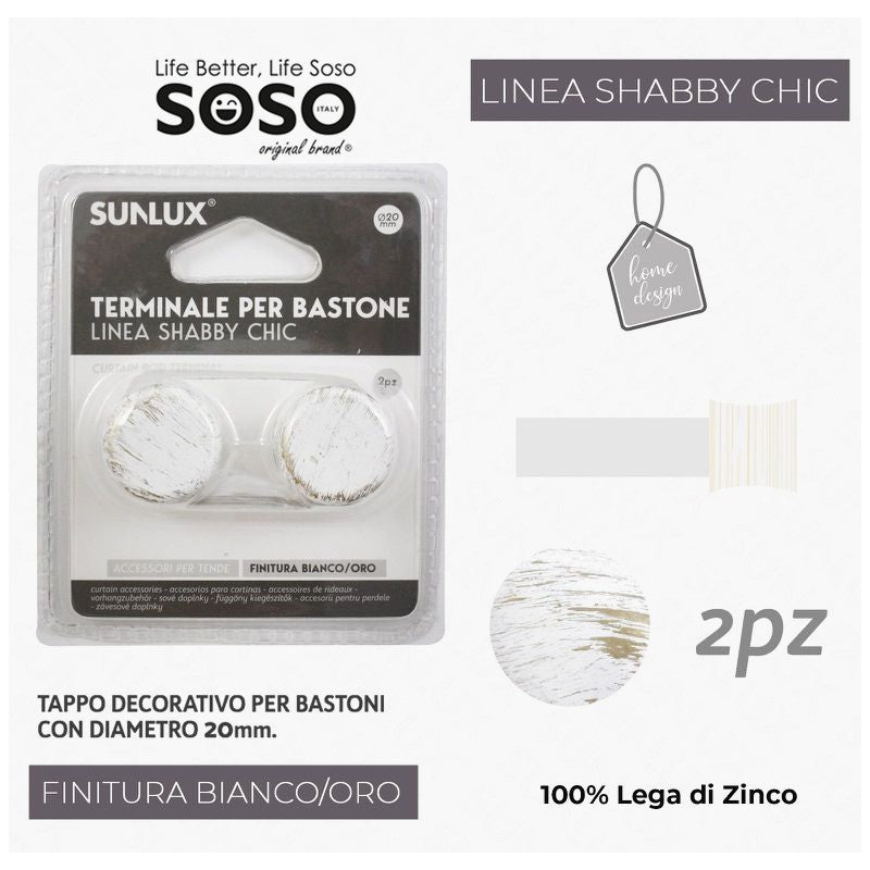 L. SHABBY TERMINALE BASTONE D.20MM 2PCS