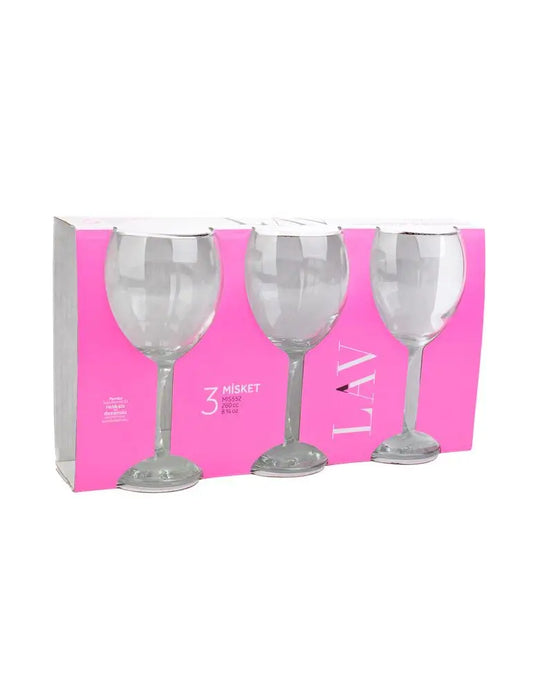 LAV CALICE VINO ROSSO VETRO TRASP. 260CC 3PZ