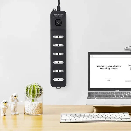 MULTIPRESA A 6 VIE CON INTERRUTTORE 16A 15M 3G1.0MM2 NERA