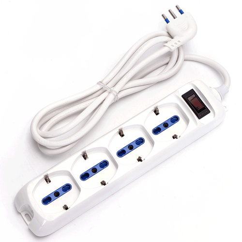 MULTIPRESA ITALIANA A 4 VIE SPINA 10A (CON INTERRUTTORE DI