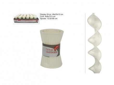 DECORAZIONE TESSUTO SPIRALE 12.5X180CM BIANCO HJ2018-241-12.