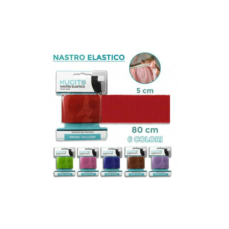 NASTRO ELASTICO COL. ASS. 0.80MT*5CM
