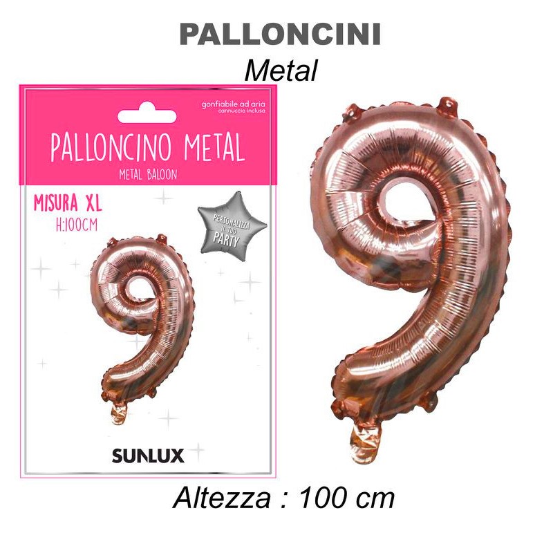 PALLONCINO MYLAR 100CM-ORO METAL. NUM.9