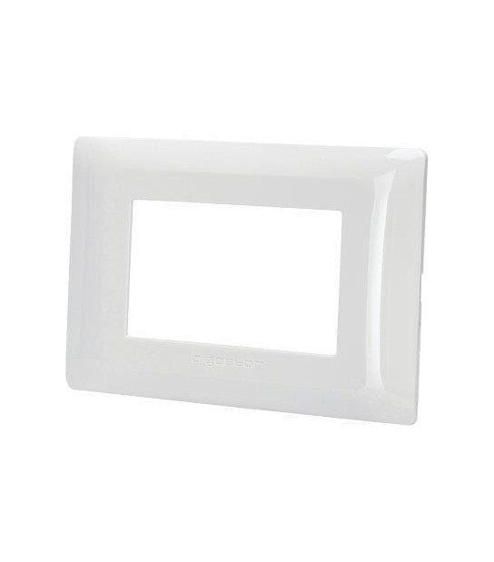 PLACCA A 3 MODULI IN PLASTICA BIANCA SERIE ABM