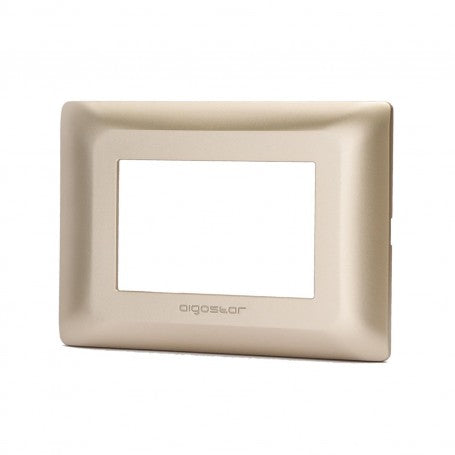 PLACCA A 3 MODULI IN PLASTICA COLOR CHAMPAGNE SERIE ABMATIX