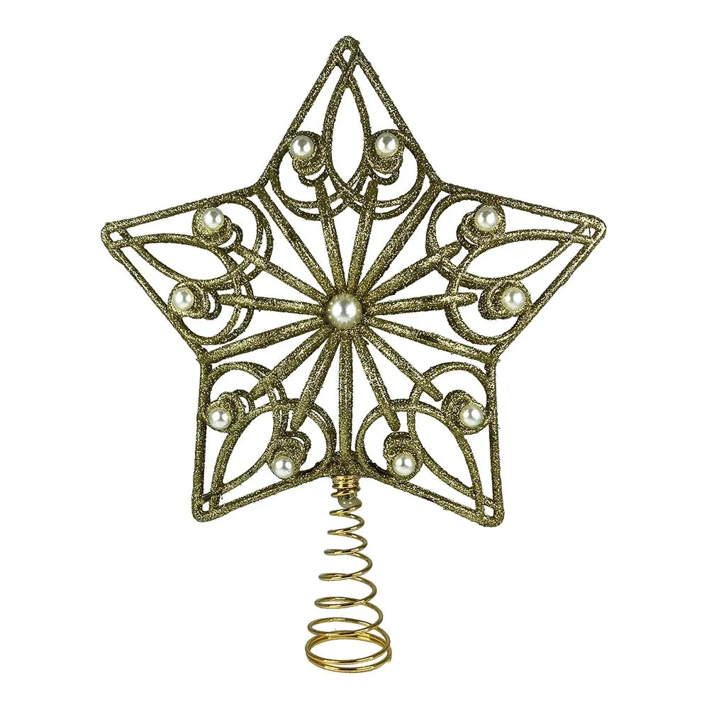 PUNTALE STELLA GLITTERATA CON PERLE ORO ART. SPS-196 GOLD(13