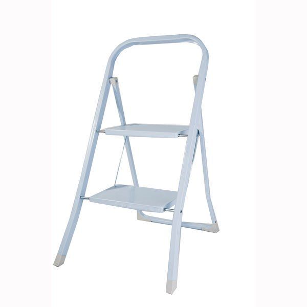 SCALA SGABELLO IN ACCIAIO- 2 GRADINI CM.45X3X90H.