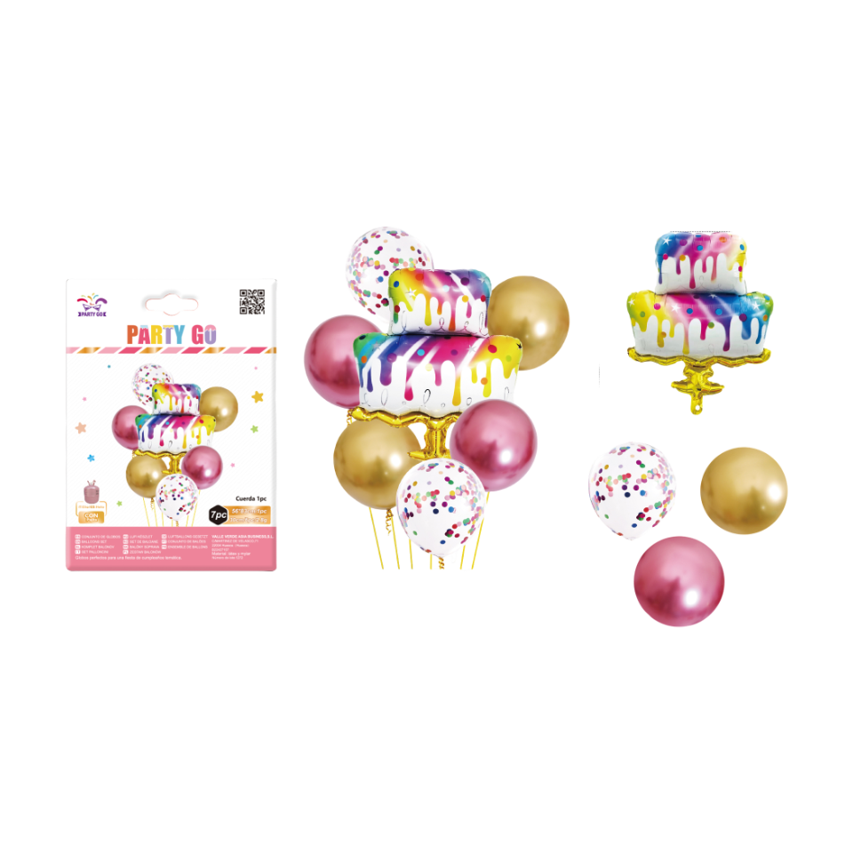 SET PALLONCINO TORTA 7PC