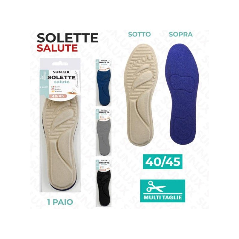 SOLETTE SALUTE UOMO MULTITAGLIE 40-45