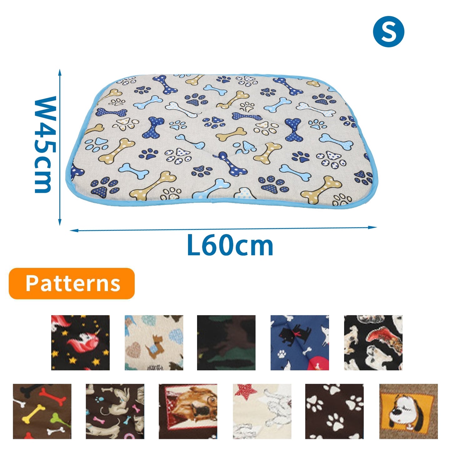 TAPPETINO PER CANI IN SPUGNA STAMPATO(L60*W45*H2CMS)