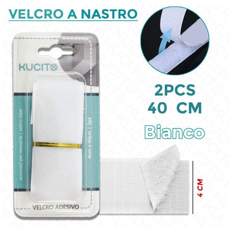 VELCRO A NASTRO BIANCO 2PCS- 4*40CM