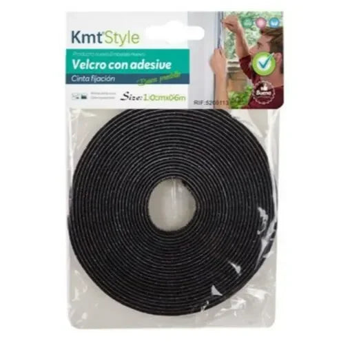 VELCRO CON ADESIVO NERO 0.6CM*6M