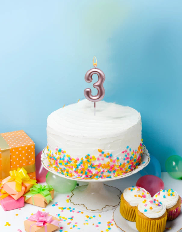 WOOPARTY CANDELINA ORO ROSA N.3 8.5CM