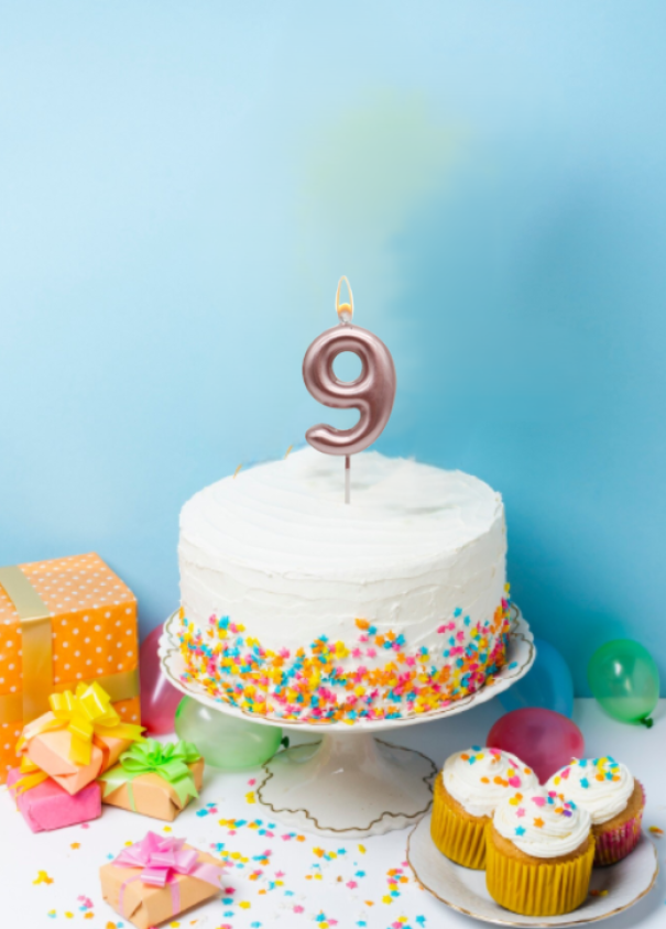 WOOPARTY CANDELINA ORO ROSA N.9 8.5CM