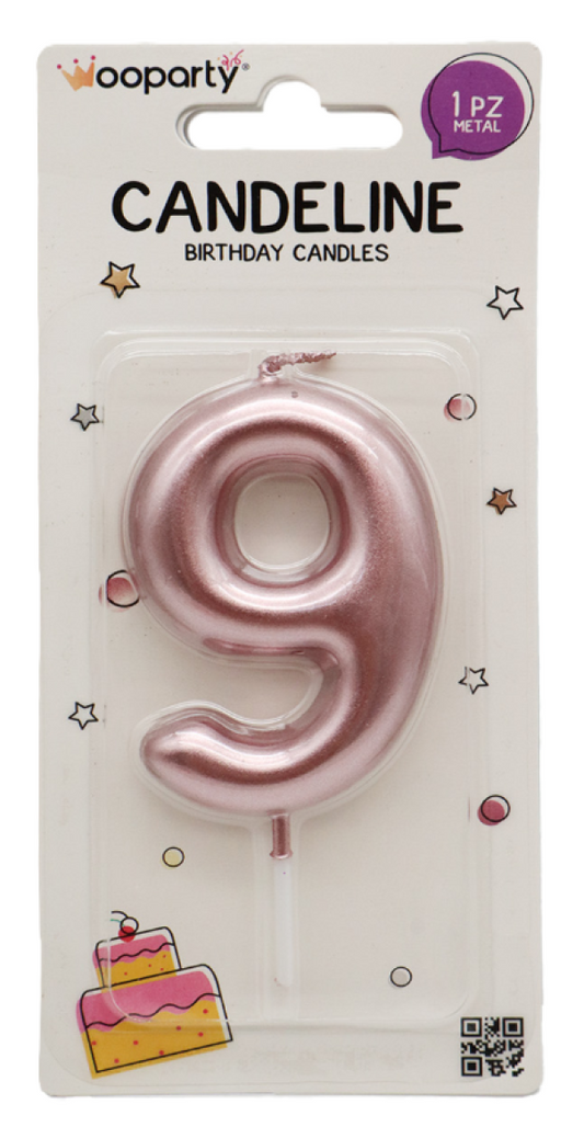 WOOPARTY CANDELINA ORO ROSA N.9 8.5CM