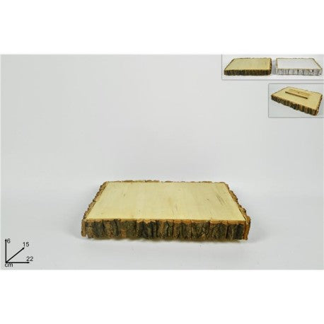 BASE LEGNO DECORATIVA RETTANGOLARE 22X15CM 2COL.ART.DXQ19-30