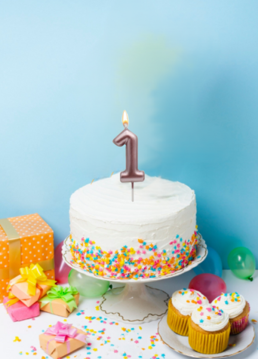 WOOPARTY CANDELINA ORO ROSA N.1 8.5CM