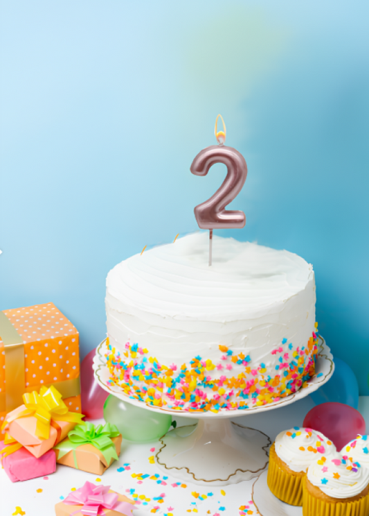 WOOPARTY CANDELINA ORO ROSA N.2 8.5CM