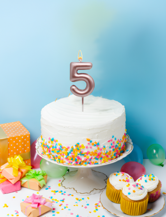 WOOPARTY CANDELINA ORO ROSA N.5 8.5CM