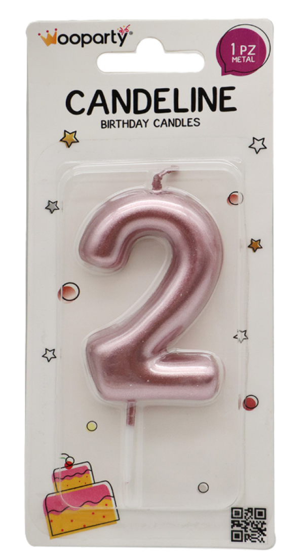 WOOPARTY CANDELINA ORO ROSA N.2 8.5CM