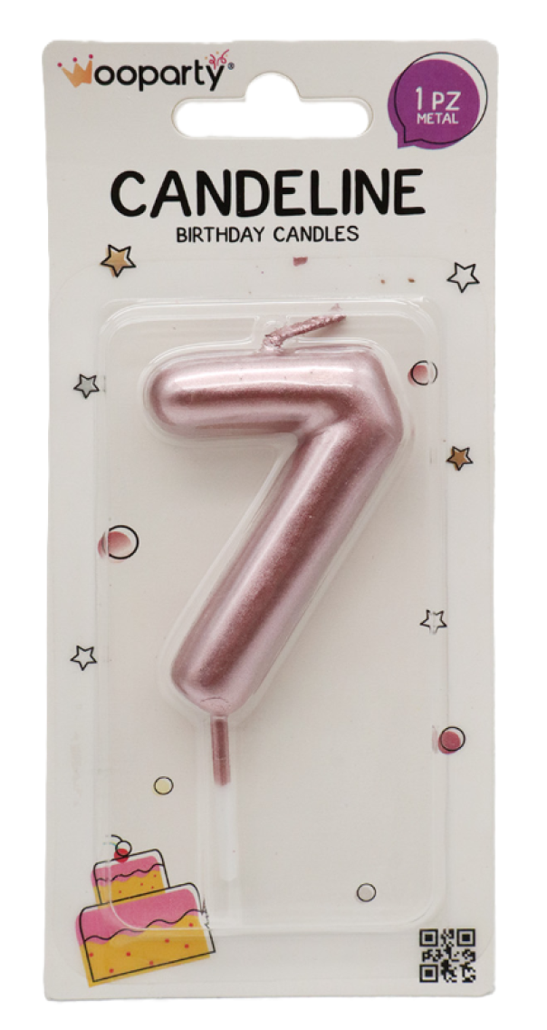 WOOPARTY CANDELINA ORO ROSA N.7 8.5CM