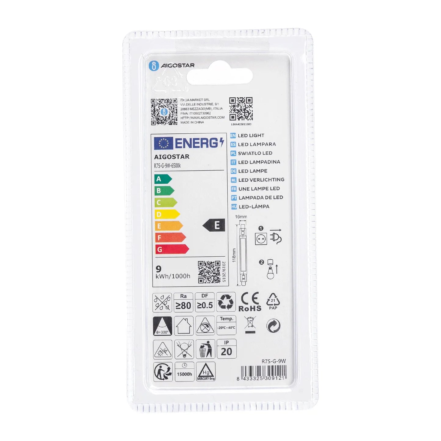 CHIP LED R7S 9W(9WR7S6500K)