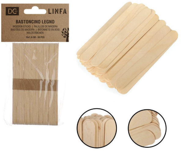 DC CASA BASTONCINO LEGNO 15X1.9CM 50PZ