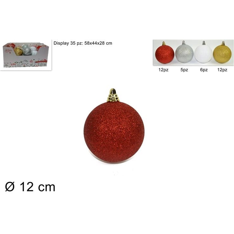 PALLA 12CM GLITTERATA IN DISPLAY 4COL ART. 10A1E09/R4G4/S4IR