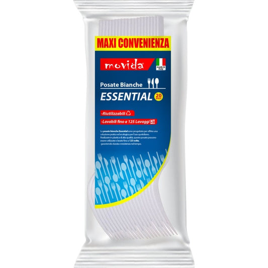 **MOVIDA CUCCHIAINI *PICCOLI* RIUTILZ 20PZ BIANCO
