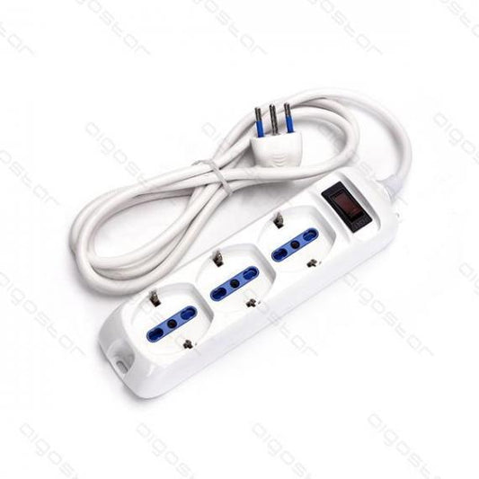 MULTIPRESA A 3 VIE CON INTERRUTTORE 10A  15M  3G1.0MM  BIAN