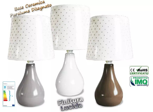 ABAT-JOUR CER.LUCIDA H.26CM P/L DOTS  3 C..ASS