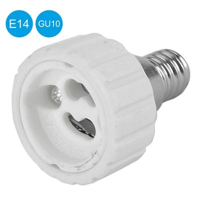 ADATTATORE DA E14 A GU10 BIANCO(220-240VAC 50/60HZ)
