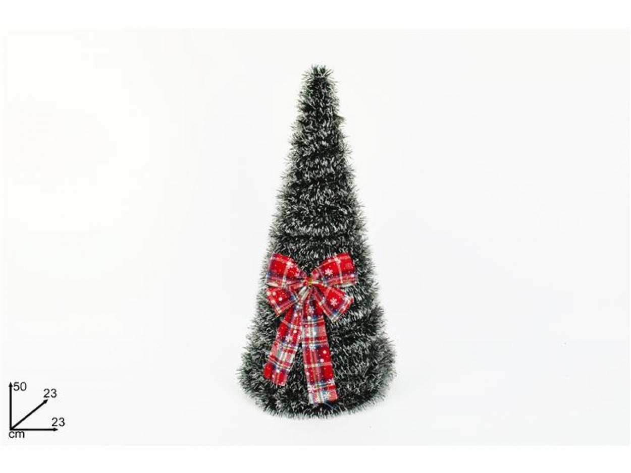 ALBERELLO 50CM INNEVATO C/FIOCCO SCOZZESE ART. FLS-17DTS-DC0