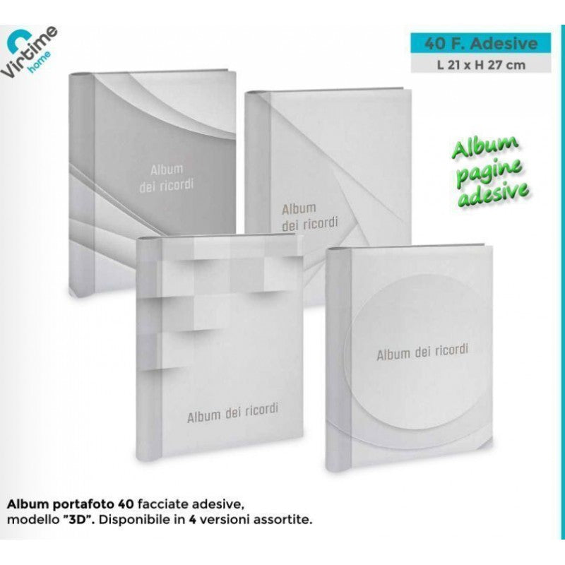 ALBUM P.FOTO 21X27CM-20PG ADES 3D - 4 ASS