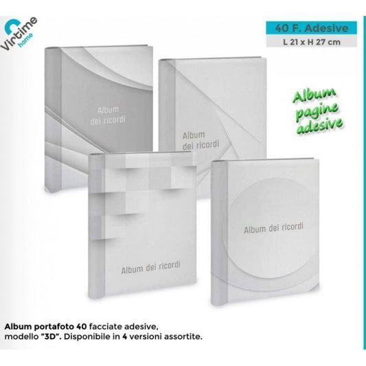 ALBUM P.FOTO 21X27CM-20PG ADES 3D - 4 ASS