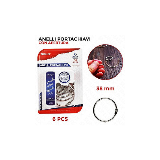 BL. ANELLI PORTACHIAVI 6PCS D.38MM