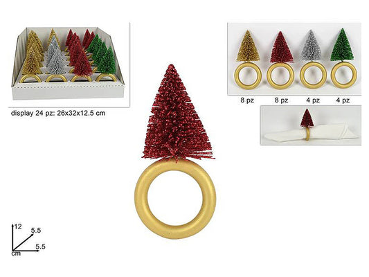 ANELLO PORTATOVAGLIOLI ALBERO DI NATALE GLITT ASS. IN DISPLA