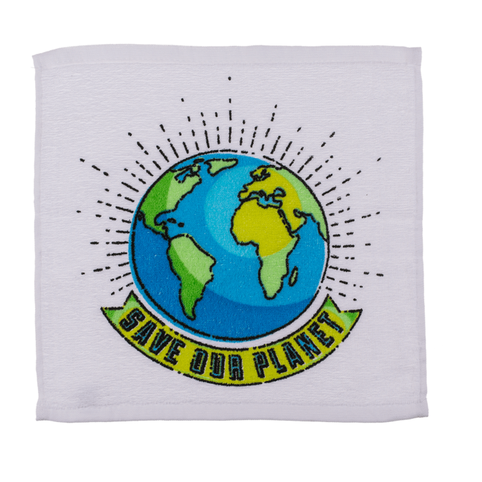 ASCIUGAMANO MAGICO IN COTONE SAVE THE PLANET CA. 30 X 30 C