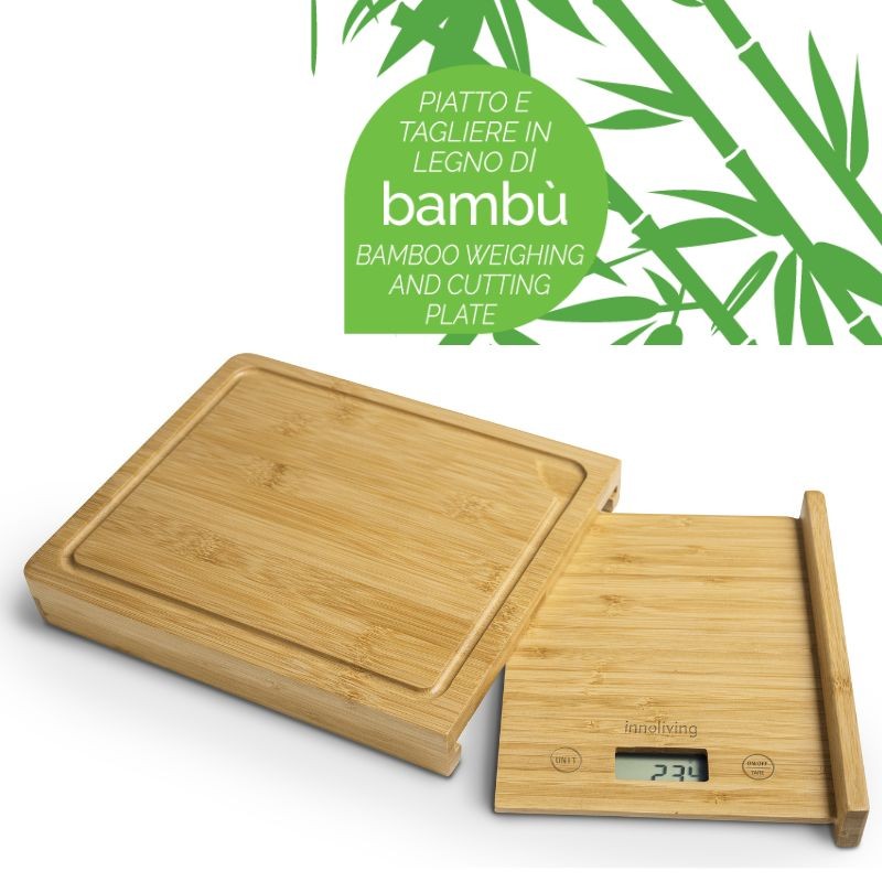 BILANCIA DIGITALE DA CUCINA IN BAMBU  2 IN 1