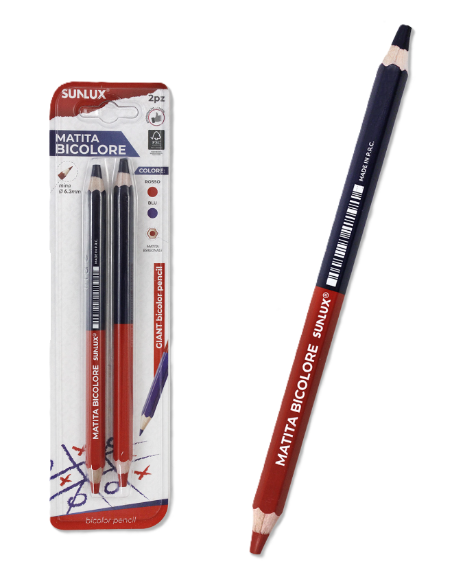 BL. MATITA BICOLORE GIANT BLU-ROSSO 2PCS