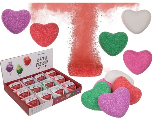BOMBA DA BAGNO FRIZZANTE CUORE CA. 150G 5 COLORI ASS. 12