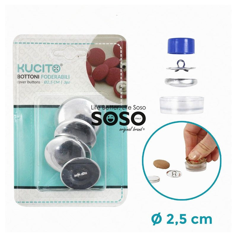 BOTTONI FODERABILI D.2.5CM 3PCS