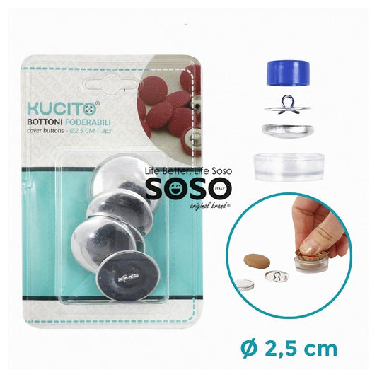 BOTTONI FODERABILI D.2.5CM 3PCS