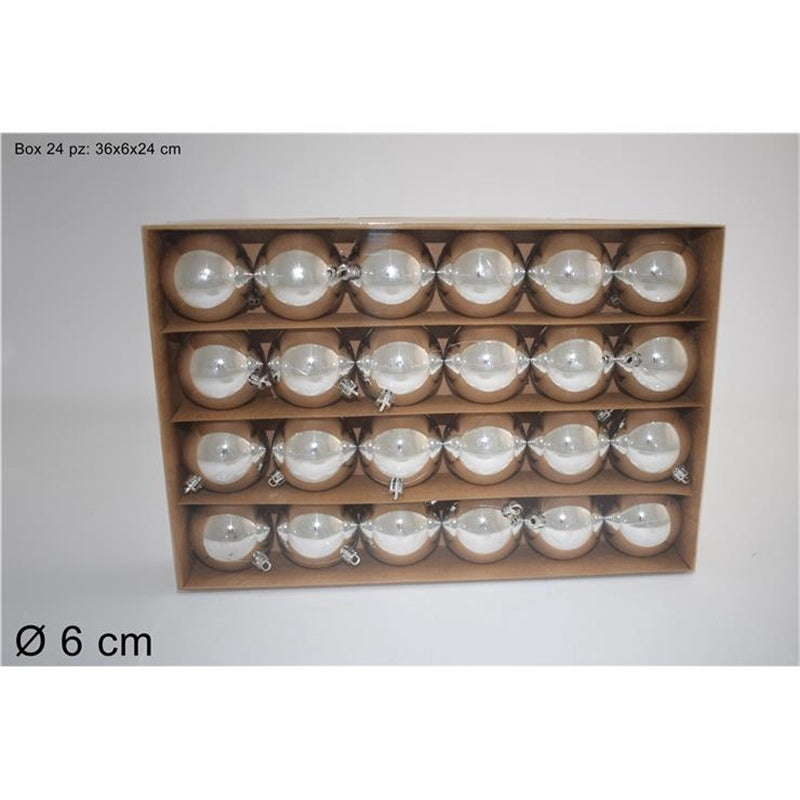 BOX 24PALLE 6CM LUCIDE SILVER ART. SC5053-SY-SILVER